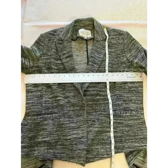 EUC Rachel Roy Black Multi Blazer grey tweed Size 22W Single Button Front - Picture 6 of 11